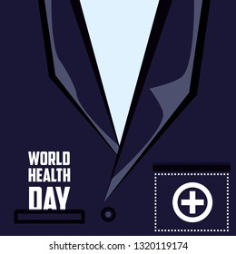 world health day card with shirt doctor