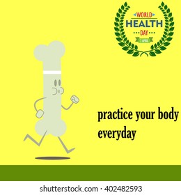 World health day cartoon design illustration 04