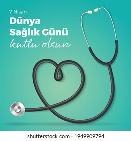 World health day concept. 7 April 2018. Medicine and healthcare concept. 7 Nisan Dünya Sağlık Günü (7 April, World health day) concept vector illustration.