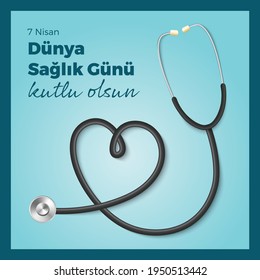 World health day concept. 7 April 2018. Medicine and healthcare concept. 7 Nisan Dünya Sağlık Günü (7 April, World health day) concept vector illustration.