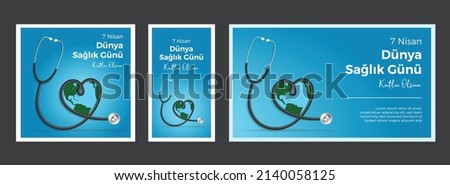 World health day concept. 7 April 2018. Medicine and healthcare concept. 7 Nisan Dünya Sağlık Günü (7 April, World health day) concept vector illustration.