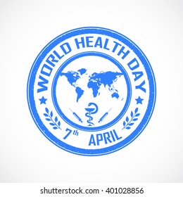 World health day concept with globe.Vector