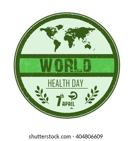World health day concept with globe.Vector