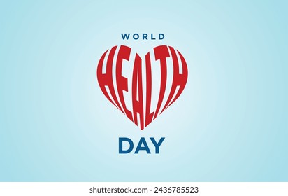 World Health Day concept. Heart and stethoscope design for health day. Global health care concept. My Health My Right