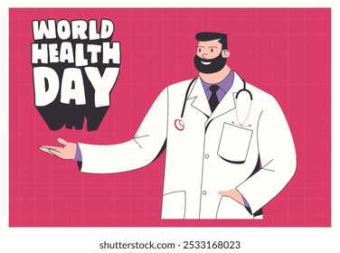 World Health Day concept for media social content