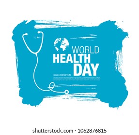world health day concept poster, vector illustration