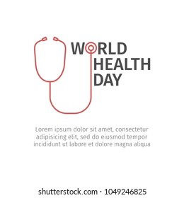 World health day concept. Stethoscope icon, Vector illustration