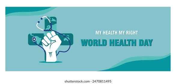 World Health Day concept. stethoscope design for health day. Global health care concept. flat vector modern illustration 