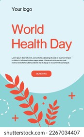 World Health Day concept template background for website, social media, posters. 