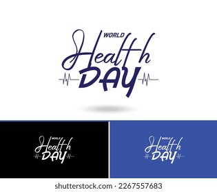 World health day concept text design, World Health day idea, watercolor background - Shutterstock ID 2267557683