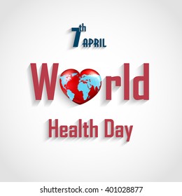 World health day concept with text heart.Vector