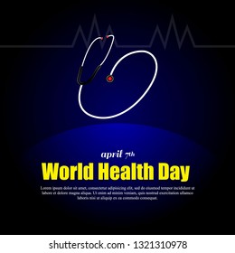 World Health Day concept. Vector illustration. stethoscope- Vector