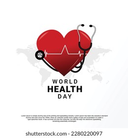 Concepto del Día Mundial de la Salud. Ilustración vectorial.
