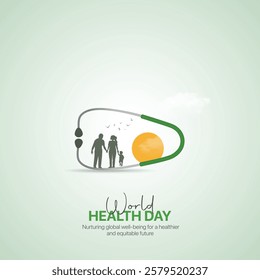 World Health Day. World Health Day creative ads design April 7. social media poster, vector, 3D illustration. 