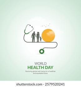 World Health Day. World Health Day creative ads design April 7. social media poster, vector, 3D illustration. 