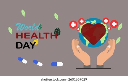 World Health Day Creative Concept Unique With Two Open Palms. Continuous one line drawing two open palms with lungs on top. Do the best to protect lung health. Breath lighter and healthier