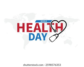 World Health Day creative logo design thematic Banner poster backdrop flyer template illustration, Stay Healthy, My health my right, World Health Day, Global health care concept