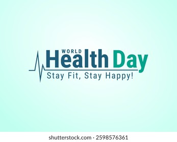 World Health Day creative logo design thematic Banner poster backdrop flyer template illustration, Stay Healthy, My health my right, World Health Day, Global health care concept