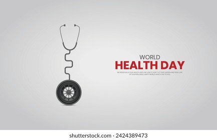 World Health Day. design for banners, posters, and vector art. 3D illustration