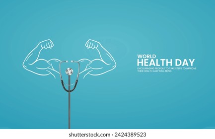 World Health Day. design for banners, posters, and vector art. 3D illustration