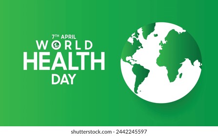 World Health Day design with Green Background. World icon EPS 10 vector.