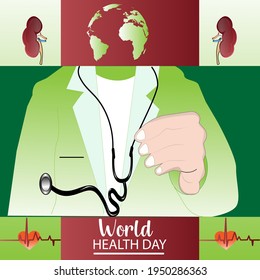world health day design. illustration vector