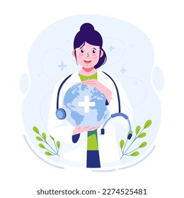 World health day flat illustration