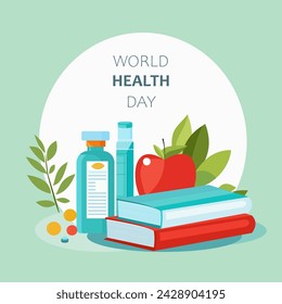 World Health Day. Flat vector illustration.