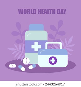 World Health Day. Flat vector illustration.