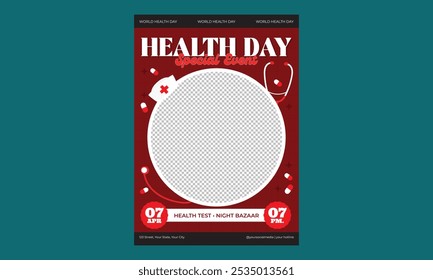 World Health Day Flyer. Vector illustration design for Poster, Banner, Flyer, Greeting, Card, Post, Cover, Awareness campaign.