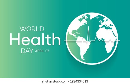 El Día Mundial de la Salud es un día mundial de concientización sobre la salud que se celebra todos los años el 7 de abril. Diseño de ilustración de vector