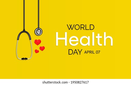 El Día Mundial de la Salud es un día mundial de concientización sobre la salud que se celebra todos los años el 7 de abril. Diseño de ilustración de vector