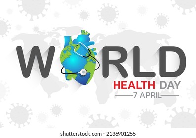 World Health Day is a global health awareness day celebrated every year on 7th April. Vector illustration design