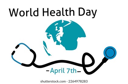 El Día Mundial de la Salud es un día mundial de sensibilización sobre la salud que se celebra todos los años el 7 de abril. Carteles, afiches, pancartas para la ilustración del Vector del Día Mundial de la Salud