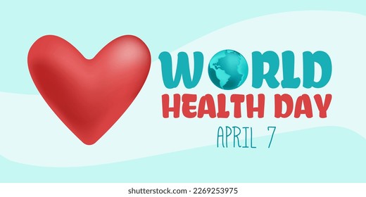 World Health Day is a global health awareness day celebrated every year on 7th April. Vector illustration design