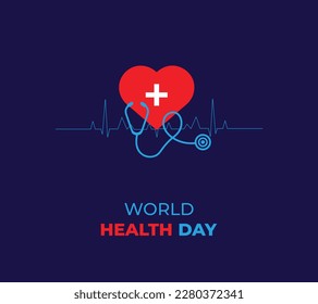 World Health Day is a global health awareness day celebrated every year on 7th April. Background, Health day banner ,poster, card. Vector illustration design
