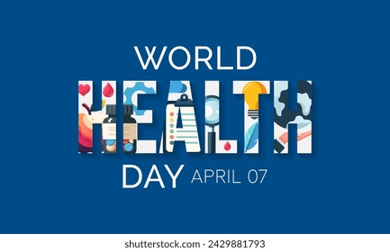 World Health Day is a global health awareness day celebrated every year on 7th April. Vector illustration design