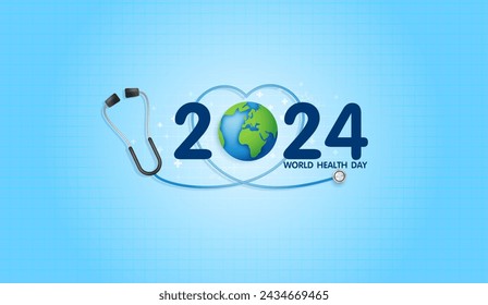 World Health Day is a global health awareness day celebrated every year on 7th April, 2024 health care medical science with icon digital technology world concept modern business. vector design.