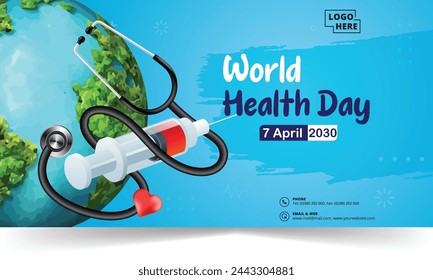World Health Day is a global health awareness day celebrated every year on 7th April. Vector illustration design