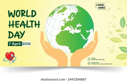 World Health Day is a global health awareness day celebrated every year on 7th April. Vector illustration design