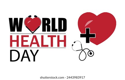 World Health Day is a global health awareness day celebrated every year on 7th April. World Health day 2024 concept World health day concept banner design with Heartbeat. Vector illustration