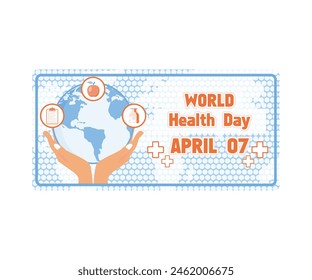 World Health Day is a global health awareness day celebrated every year on 7th April. flat vector modern illustration 