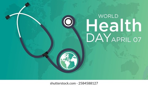 World Health Day is a global health awareness day celebrated every year on 7th April. Vector illustration design