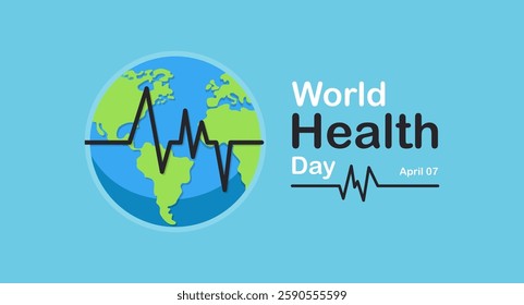 World Health Day is a global health awareness day celebrated every year on April. Vector illustration design