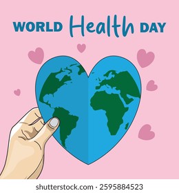 World health day greetings vector illustration