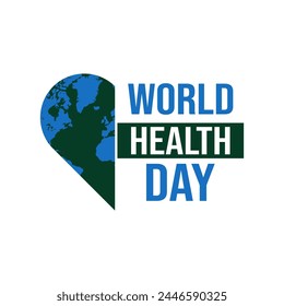 World Health Day heart design. and Typography. Health for all - World Health Day Concept. Editable EPS file.