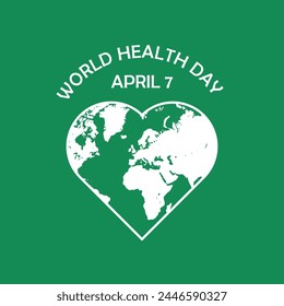 World Health Day heart design. and Typography. Health for all - World Health Day Concept. Editable EPS file.