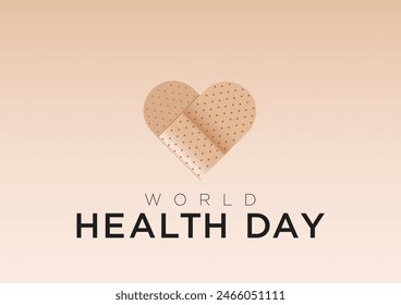 World health day, heart shaped bandage, plaster