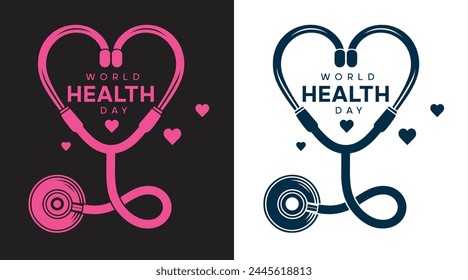 World Health Day Heart and Stethoscope Design Creative Design