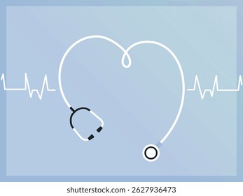 World health day heart stethoscope poster vector background